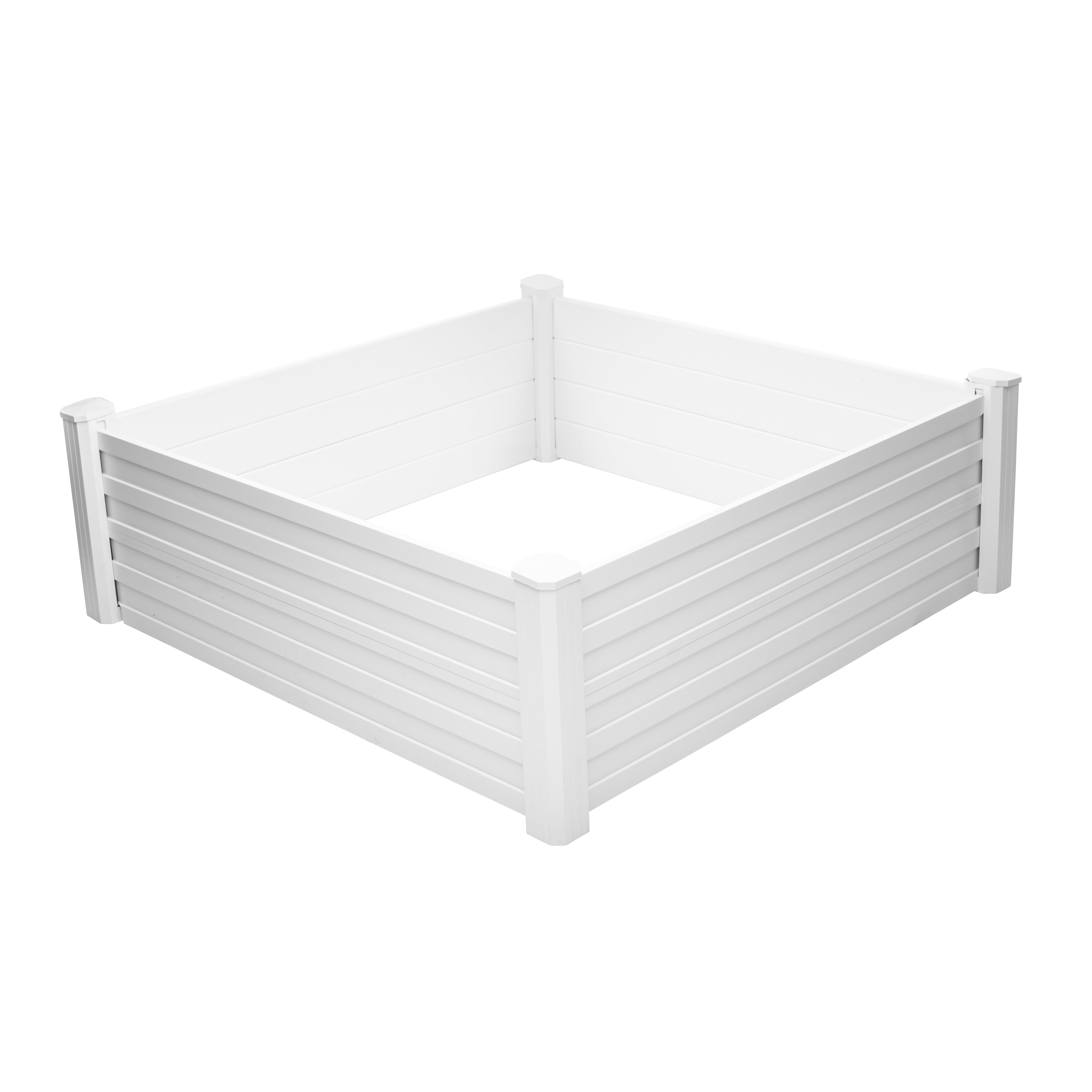 NuVue Products 26011, Grand Raised Garden Bed - White: 48 in W x 48 in L x 15 in H