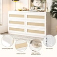 thumbnail image 4 of Rattan Dresser for Bedroom, 6 Drawer Double Dresser with Anti-Tip Kit, Wood Storage Wide Chest of Drawers for Kids Room, 4 of 7