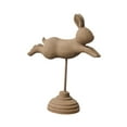 thumbnail image 2 of EHJRE Wooden Figurine Statue Ornament Easter Bunny Figurine for Bookshelf Living Room Cafe Office Tabletop Decoration Brown, 2 of 9