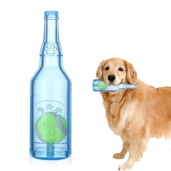 Water Bottle Dog Toy with Tennis Ball Inside for Aggressive Chewers