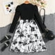 thumbnail image 5 of Odeerbi Niñas Vestido Floral A-Line Retro Vintage Vestido Manga Larga Princesa, 5 of 9