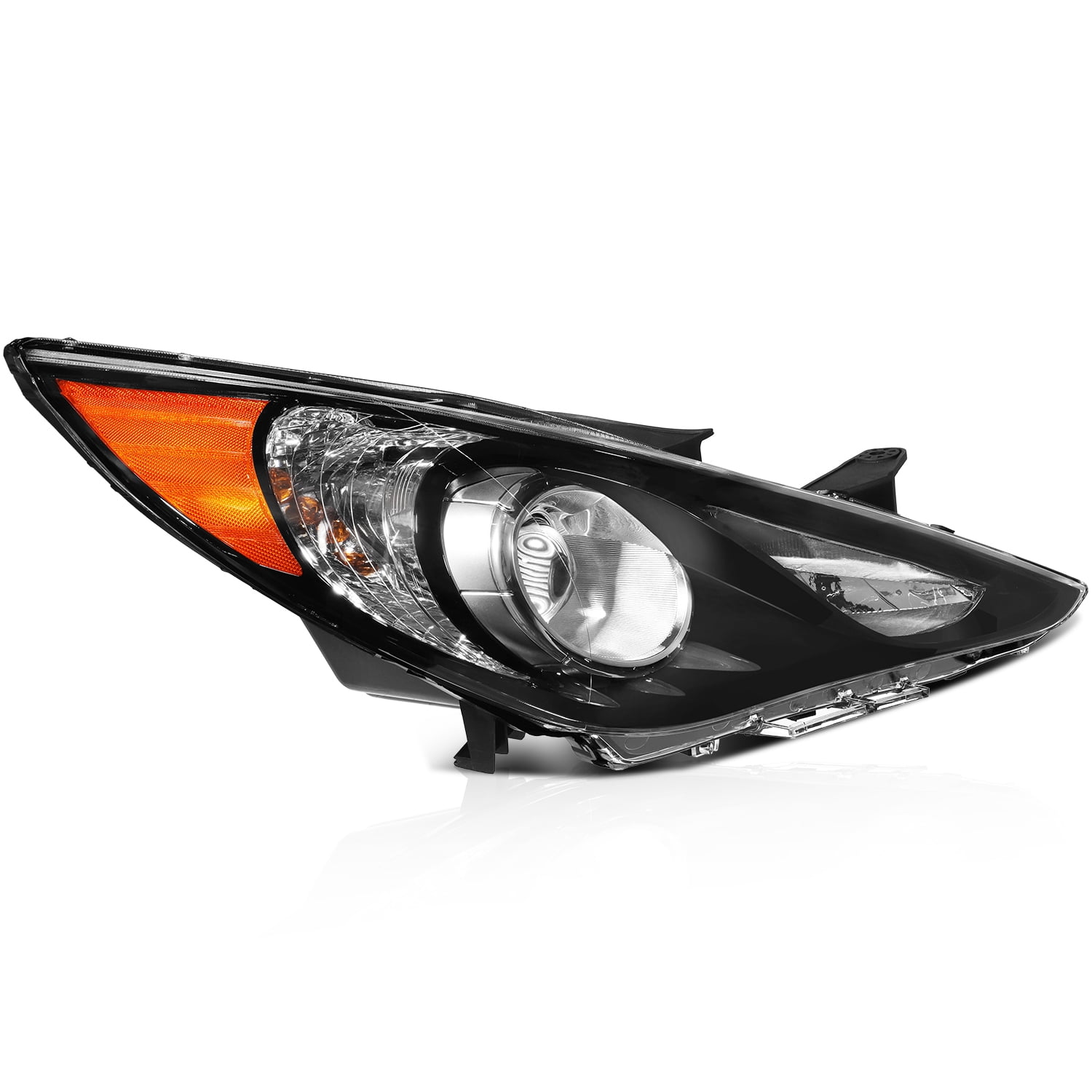 CCIYU Headlights Assembly 92101-3Q000 92102-3Q000 921013Q000 921023Q000  Black Housing Amber Reflector Clear Lens Headlamps For Hyundai Sonata