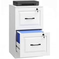 thumbnail image 1 of HOMCOM 2 Drawer File Cabinet with Lock, Vertical Filing Cabinet, White, 1 of 10
