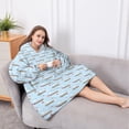 thumbnail image 5 of Oversized Wearable Blanket Hoodie,Light Blue Unicorn Rainbow Pattern Sherpa Blanket Hoodie with Super Pockets,Super Warm Fuzzy Pullover for Women & Men, 5 of 6