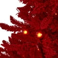 thumbnail image 3 of Nearly Natural 4' Red Flocked Fraser Fir Artificial Christmas Tree with 100 Red Lights, 14 Globe Bulbs, 3 of 5