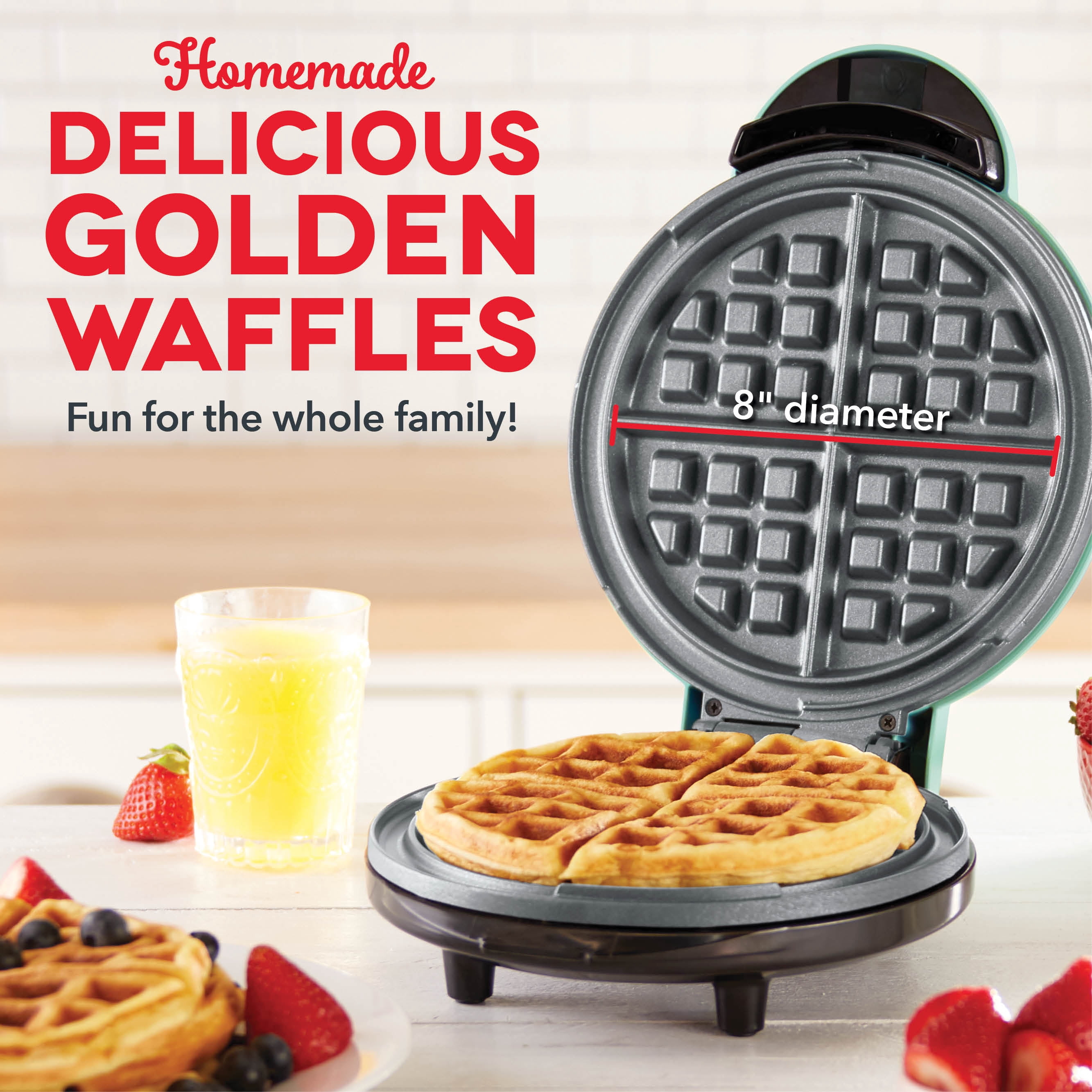 Dash 8" Express Waffle Maker, Aqua
