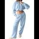 thumbnail image 1 of Conjunto Deportivo para Mujer: Sudadera con Capucha y Cremallera de Larga con Pantalones de Color Liso con Cordones - Conjunto de Dos Piezas Azul M, 1 of 6
