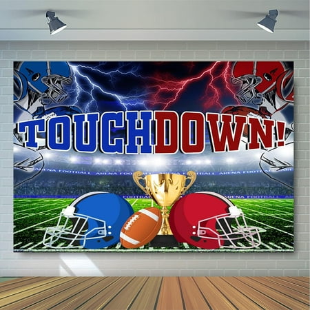 Football Touch Down Backdrop, Football Field Background Boys Kids Party Supplies Photography Banner Decor Studio Props