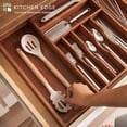 thumbnail image 2 of Premium Silverware, Flatware and Utensil Organizer for Kitchen Drawers, Food-Safe Contract Grade, Expandable from 16 to 28 In, Natural Acacia, 2 of 7