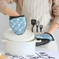 thumbnail image 6 of Pofeuu Pelican Reed And Fish Print Thickened Mini Silicone Oven Mitts Heat Resistant, Rubber Oven Mitt Gloves, Finger Pinch Grips, Pot Holder, Silicone Potholder, 6 of 7