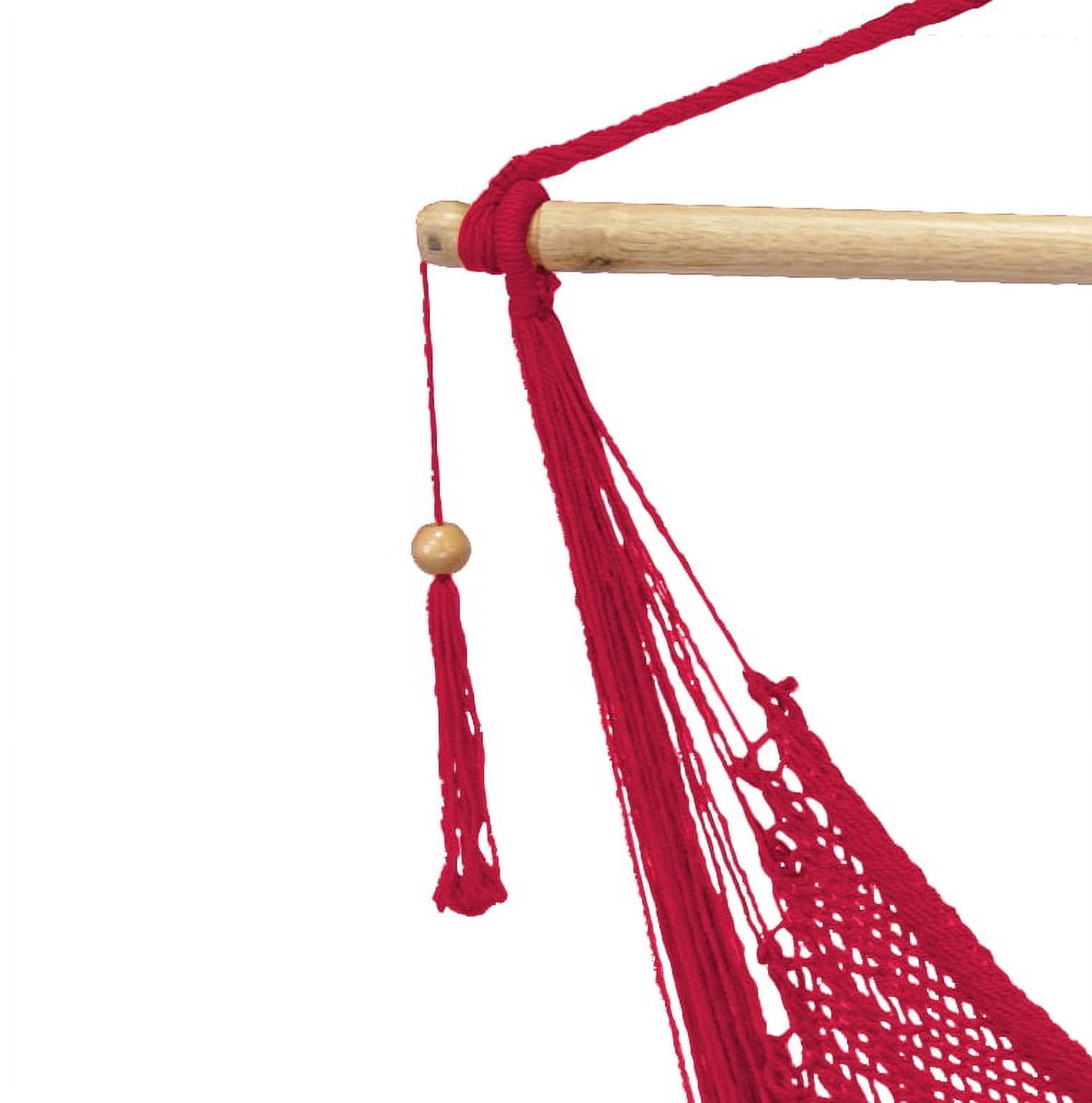 Bliss Hammocks Island Rope Hammock Chair W/ Spreader Bar - Red, 60" L x 40" W