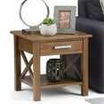 thumbnail image 2 of Trent Home Square Solid Wood End Table in Medium Saddle Brown, 2 of 6