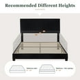 thumbnail image 2 of Amolife Queen Size Upholstered Platform Bed Frame with Adjustable Velvet Headboard, Black, 2 of 8