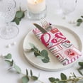 thumbnail image 3 of Cloth Napkins Set of 6 - 20x20 Inches, Pink Love Washable Reusable Table Napkins, Valentine's Day Postmark Mails Retro Soft & Absortbent Dining Napkin for Party Wedding Hotel Restaurant, 3 of 8