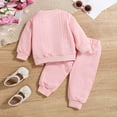 thumbnail image 4 of Kogui Cute Outfits for Girls Preppy Baby Clothes Gender Neutral Baby Boy Girl Long Sleeve Sweatshirt Pullover Pant Fall Solid Color Outfit Size 9 12 Months (Pink,9-12 Months), 4 of 6