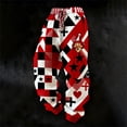 thumbnail image 4 of Ceisia Men's Red Black White Geometric Patchwork & Clown Print Casual Pants Elastic Waist Drawstring Party Trousers Gifts, 4 of 4