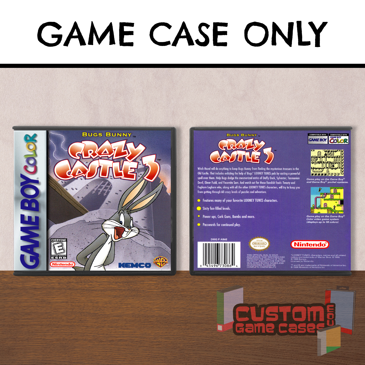 Bugs Bunny Crazy Castle 3 (GBC) Game Boy Color Game Case with Cover