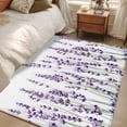 thumbnail image 4 of 3'x5' Area Rugs, Purple Lavender Indoor Outdoor Area Rug for Living Room Bedroom, Spring Botanical Garden Florals Motifs Washable Bathroom Rugs Kitchen Floor Carpet Mats Home Decor Aesthetic, 4 of 8