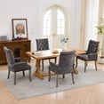 thumbnail image 6 of SESSLIFE Dining Chair with Arms, Upholstered Chenille Kitchen & Dining Room Chairs with High Back, Nailhead Trim and Wood Legs, Fabric Tuft Dining Chair for Home, Gray, 6 of 8