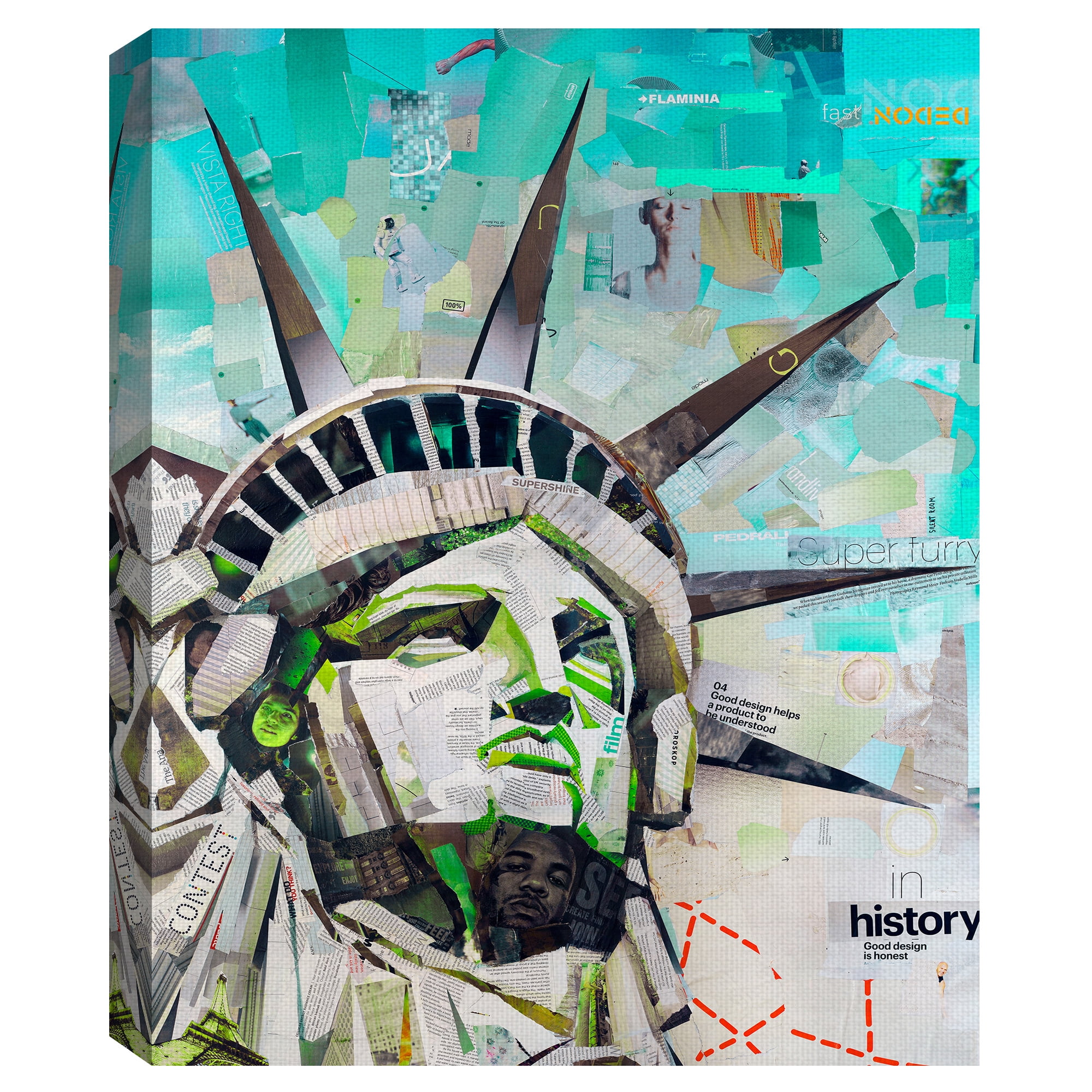 Masterpiece Art Gallery Statue of Liberty Freedom By James Grey Canvas Art Print 22" x 28"