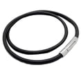 thumbnail image 1 of Collier pour Hommes Garçons Noir Rond en Similicuir avec Cordon et Cadenas en Acier Inoxydable Bijoux, 1 of 5