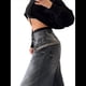 thumbnail image 3 of Pantalones Vaqueros de Pierna para Mujer, Desgastados, de Cintura Media, Estilo Vintage Y2K. Negro L, 3 of 7