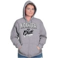 thumbnail image 4 of North Dakota Funny Midwest Winter ND Unisex Fleece Graphic Zip Up Hoodie Brisco Brands 5X, 4 of 5