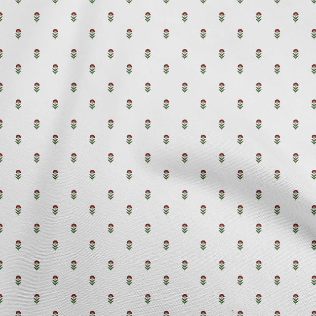 oneOone Rayon White Fabric Asian Block Sewing Material Print Fabric By The Yard 56 Inch Wide