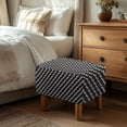 thumbnail image 3 of Xixirimido Polka Dots Black Pattern Ottoman Cover Rectangle Footrest Ottoman Slipcovers Footstool Cover Form Fit Stretch Ottomans Protective Cover for Living Room, Small, 3 of 7