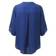 thumbnail image 7 of Women Blouses Women Workout Long Sleeve Top Silk Long Sleeve Vest Chiffon Shirt Full Blouses Tunic Blouse Floral Womens Short Athletic Shirt Graphic Shirts Blue L, 7 of 7