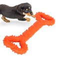 thumbnail image 4 of Juguete masticable para perros TPR, palo de limpieza de dientes con forma de hueso, juguete Molar interactivo para mascotas, color naranja, 4 of 12
