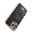 thumbnail image 4 of Luxurious Plating Case for iPhone 15 Pro Max, Snake Crocodile Texture Pattern Premium PU Leather Full Coverage Protective Basic Bumper Phone Case Cover for iPhone 15 Pro Max - Black, 4 of 6