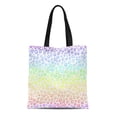 thumbnail image 1 of SIDONKU Canvas Tote Bag Colorful Pastel Ombre Rainbow Leopard Spot Jaguar Neon Reusable Shoulder Grocery Shopping Bags Handbag, 1 of 1