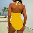 thumbnail image 3 of YueHuiYing Women's Vintage Graphic Print One Piece Swimsuit Criss Cross Halter Neck Bathing Suit, 3 of 4