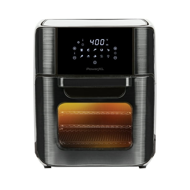 PowerXL Air Fryer Home Pro – Extra-Large 12-Quart Air Fryer Oven Multi-Cooker with Bake, Roast, Broil, Pizza, Dehydrate, and 3 Crisper Trays – Black, Stainless Steel