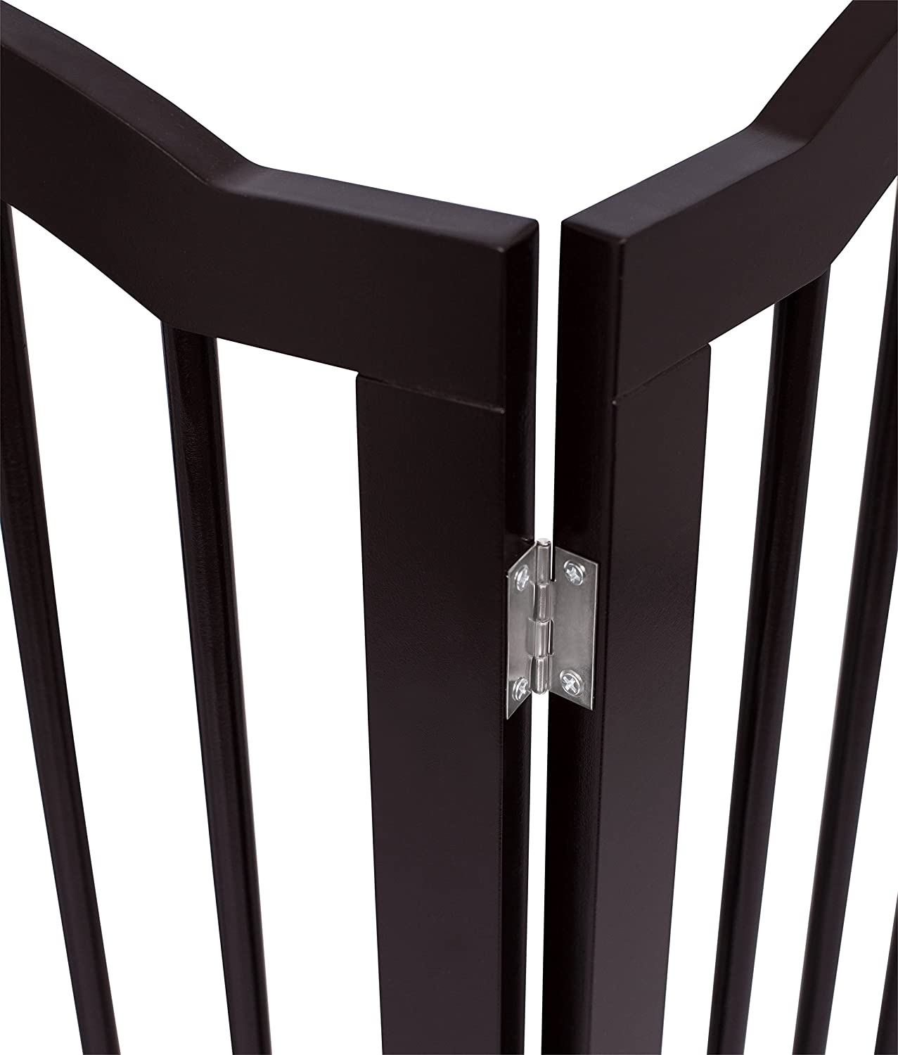 Ucloveria 32"H Pet Gate with Arched Top - 4 Panel Tall Fence - Free Standing Folding Z Shape Indoor Doorway Hall Stairs Dog Puppy Gate - Fully Assembled - Brown - Wooden