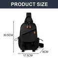 thumbnail image 2 of Multifunctional waterproof chest bag PU leather men's bag large-capacity one-shoulder chest bag - black, 2 of 5