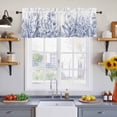 thumbnail image 4 of Blue Spring Floral Valances for Windows, Watercolor Botanical Summer Vintage Light Filtering Kitchen Curtains, Rod Pocket Window Valance Curtains for Living Room Bedroom, 42" W x 18" L, 2 Panels, 4 of 9