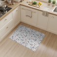 thumbnail image 2 of ODIKA 3'x5' Washable Throw Rug Floral Print Boho Daisy With Whimsical Botanical Border Flowing Dynamic for Entryway, Kitchen, Mudroom, Stain Resistant, Low Profile, Non-Slip, 2 of 7