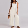 thumbnail image 2 of Wyzesi Workout Jumpsuit Shorts Plus Women's Square Neck Ribbed Wide Leg Jumpsuit Sleeveless High Waist Pants Rompers with Pockets 2025 Features, 2 of 7