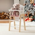 thumbnail image 2 of Robud Play High Chair, Pretend Play High Chair with Cushion, Movable Table, Wooden Baby Doll Accessories, Fits 18-20 Inch Dolls, White, 2 of 9