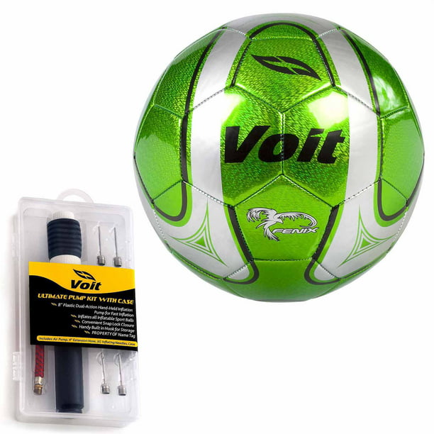 Voit Size 5 Fenix Soccer Ball with Ultimate Inflating Kit, Green and