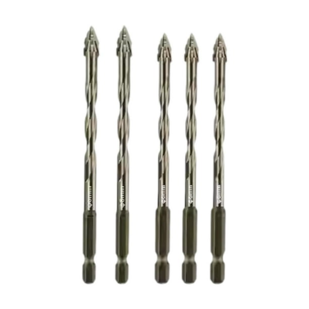 Juego de brocas excéntricas de cuatro flautas para el hogar, brocas resistentes y versátiles, vástago hexagonal para Metal, 5 uds.