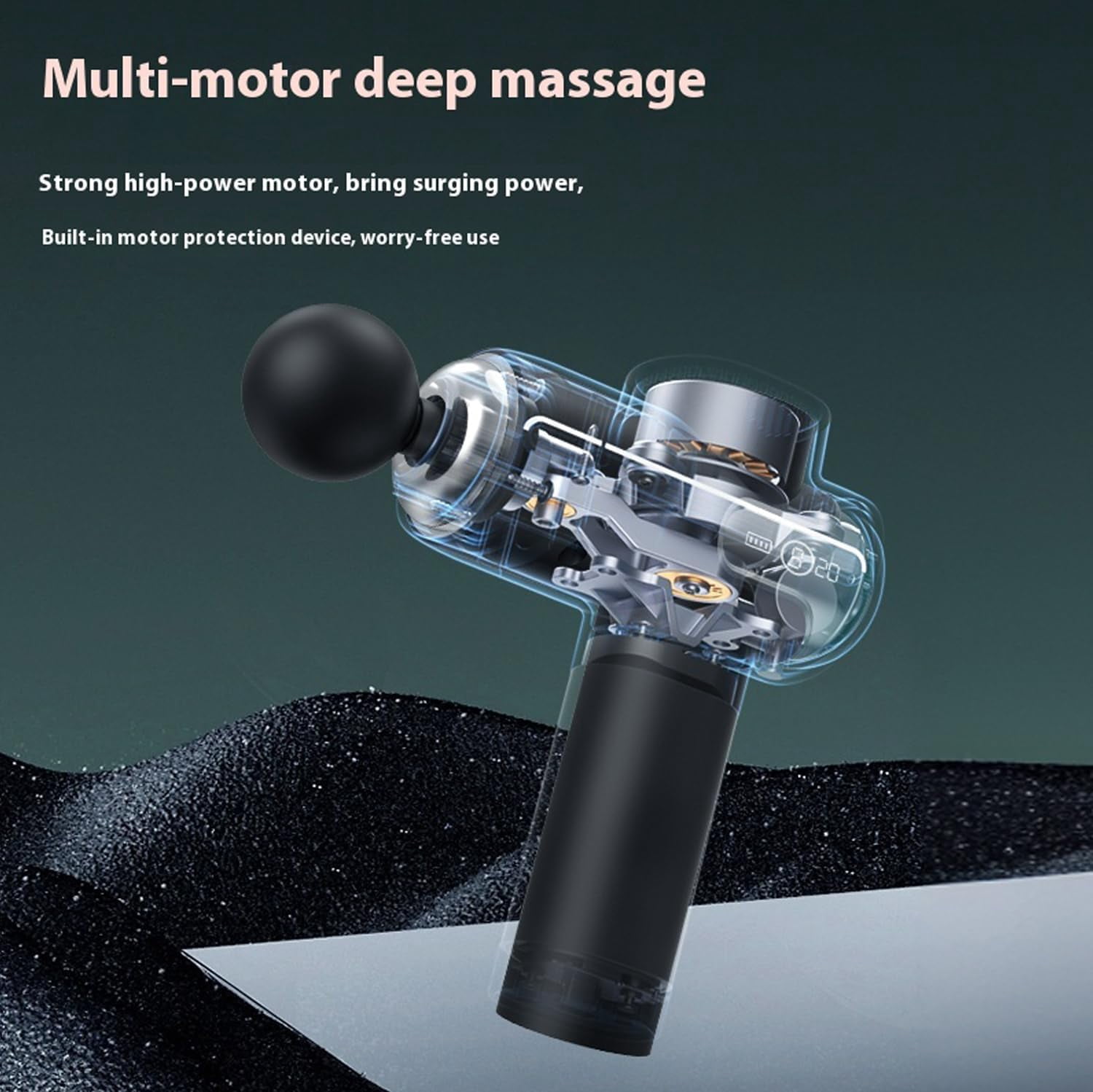 Smart Massage Gun for Deep Tissue Muscle Relief - 9 Speeds LCD Display Quiet Motor Handheld Massager for Back Legs Neck