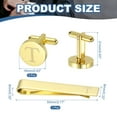 thumbnail image 2 of Uxcell Gemelos, Clip de Corbata Inicial y Juego de Gemelos para Hombres Clásico de Cobre, Letra T (Tono Dorado), 2 of 6