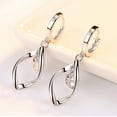 thumbnail image 6 of 925 sterling silver twisted leaf women's earrings women's earrings light luxury high-end earrings, 6 of 7