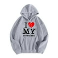 thumbnail image 1 of WEAIXIMIUNG Sweat à Demi-Zip pour Femmes Sans Capuche Saint-Valentin Adulte Manches Longues Imprimé Graphique Sweat à Capuche Pull Sweat-Shirts à Cordon, 1 of 5