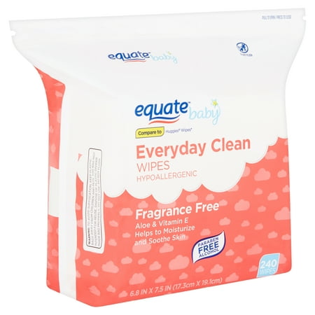 Equate Baby Everyday Clean Fragrance Free Wipes, 240 (Best Smelling Baby Wipes)