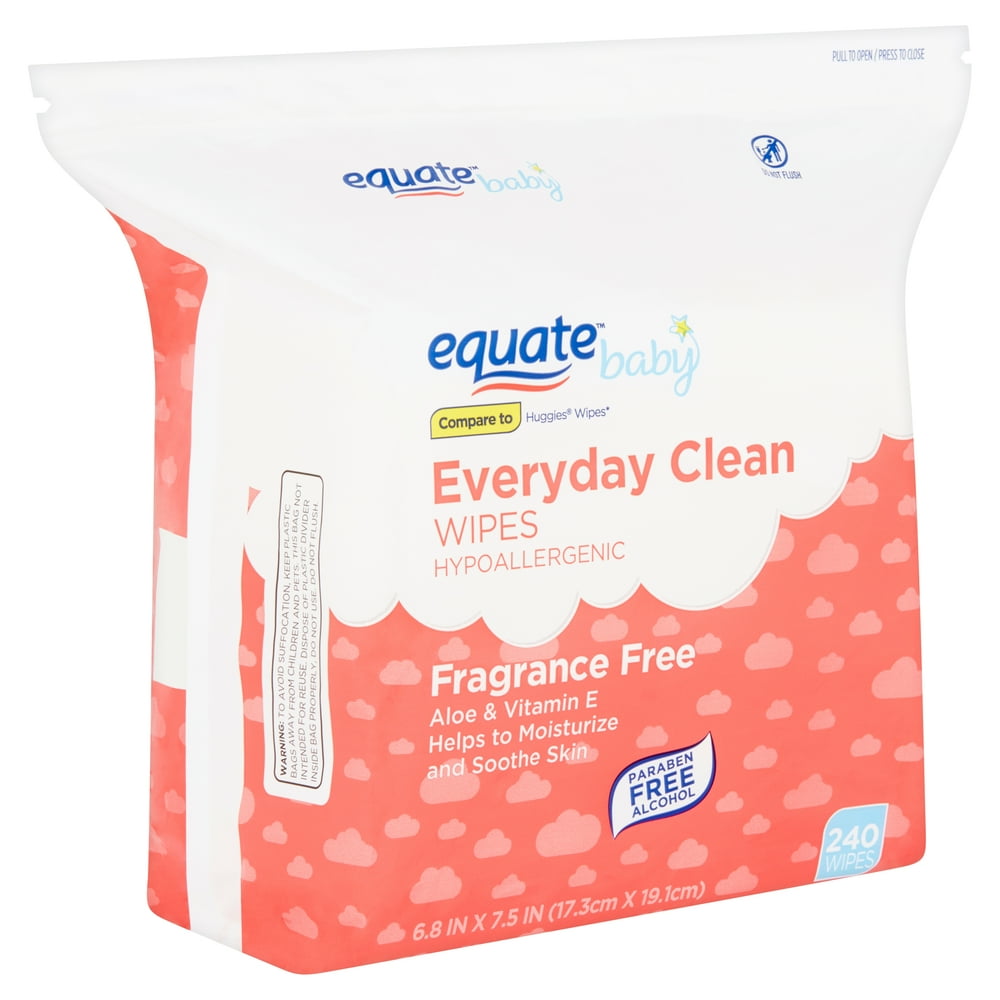 Equate Everyday Clean Aloe Baby Wipes, 1 Resealable Pack (240 Total