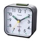thumbnail image 2 of Tinload - Reloj despertador analógico pequeño con pilas, silencioso, sin tictac, pitidos ascendentes, función de repetición, funciones de luz, fácil de configurar (negro), 2 of 5